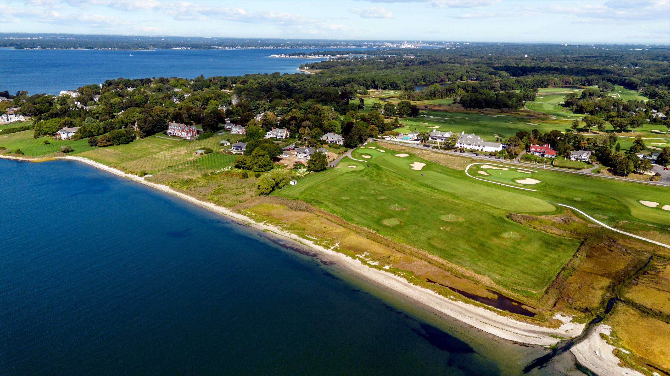 Arial shot of Rhode Island Country Club in Barrington, RI